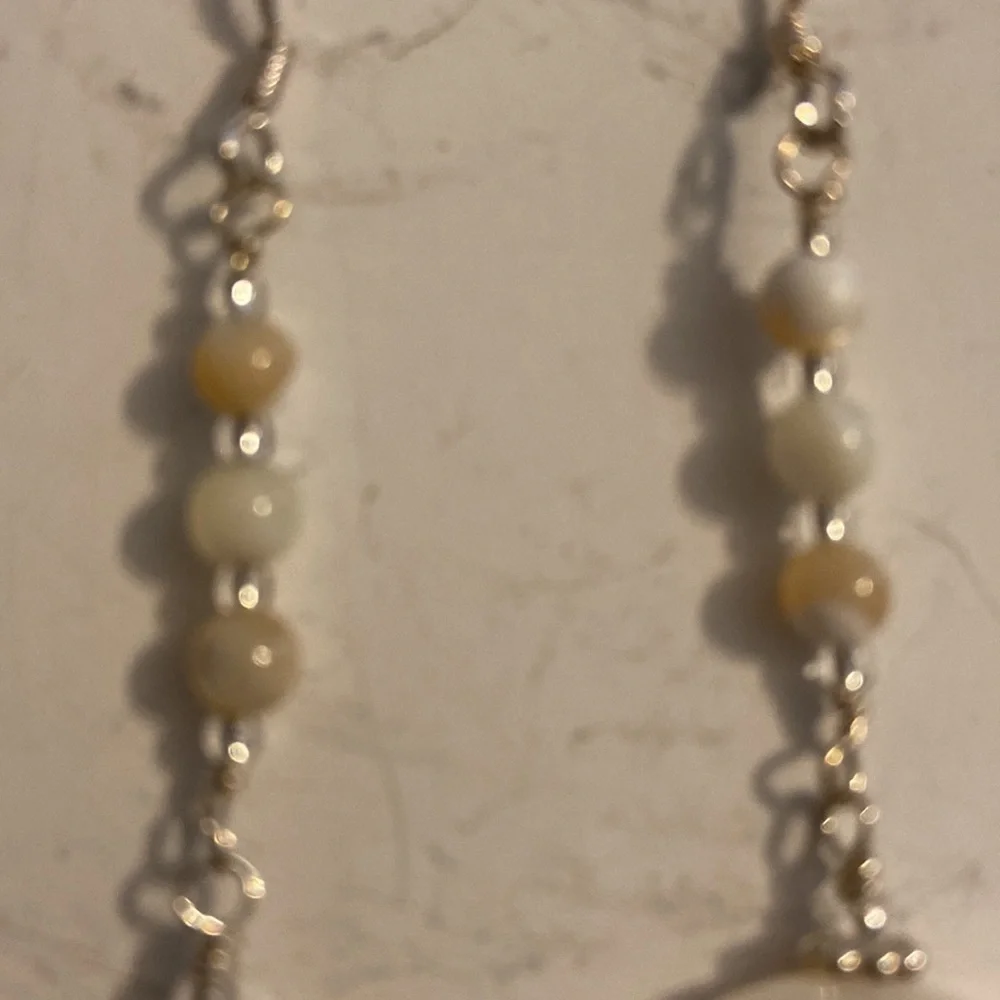 FINAL NEW BlueKimbler Solid Sterling Silver & Shell Dangling Earrings - Picture 3 of 4